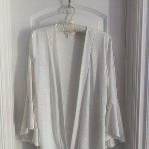 Lauren Conrad Ivory bell sleeve lightweight cardigan like new